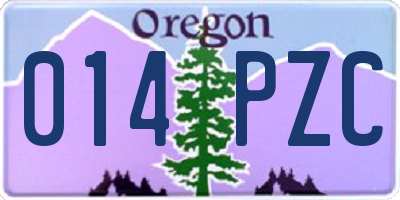 OR license plate 014PZC