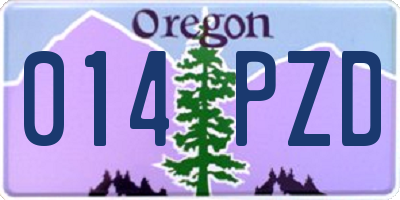 OR license plate 014PZD