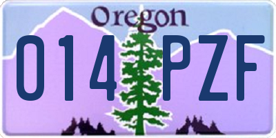 OR license plate 014PZF