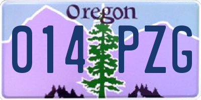 OR license plate 014PZG