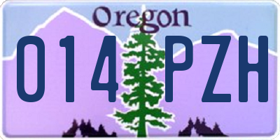 OR license plate 014PZH
