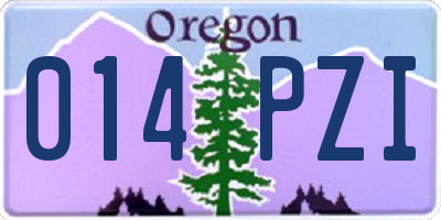 OR license plate 014PZI