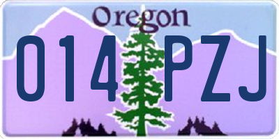 OR license plate 014PZJ