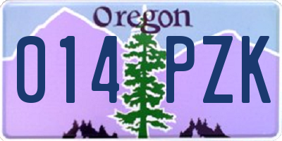 OR license plate 014PZK