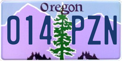 OR license plate 014PZN