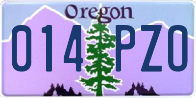 OR license plate 014PZO