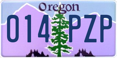OR license plate 014PZP