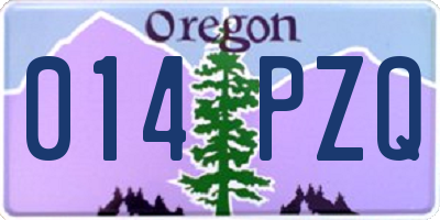 OR license plate 014PZQ