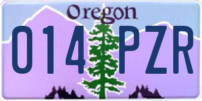 OR license plate 014PZR
