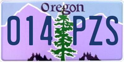 OR license plate 014PZS