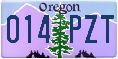 OR license plate 014PZT
