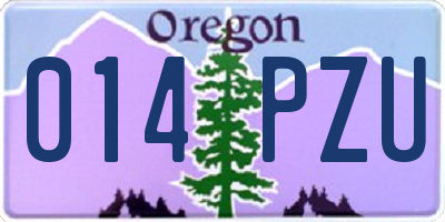 OR license plate 014PZU