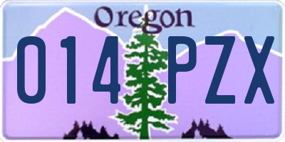 OR license plate 014PZX