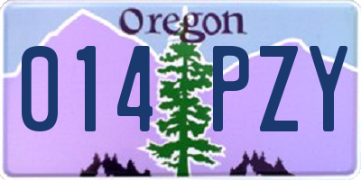 OR license plate 014PZY