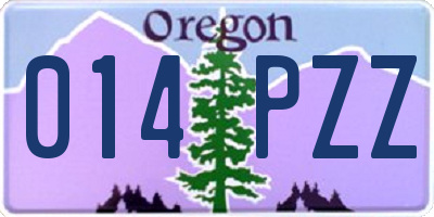 OR license plate 014PZZ