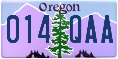 OR license plate 014QAA