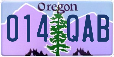 OR license plate 014QAB