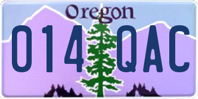 OR license plate 014QAC