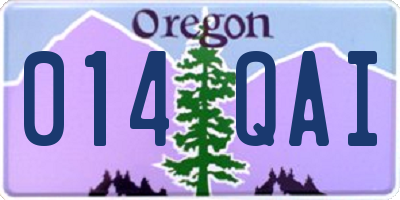 OR license plate 014QAI