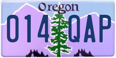 OR license plate 014QAP