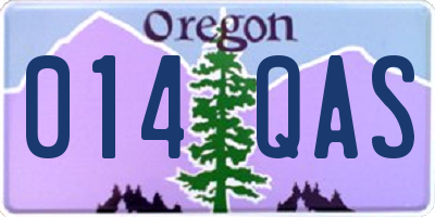 OR license plate 014QAS