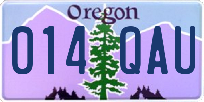 OR license plate 014QAU