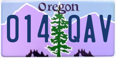 OR license plate 014QAV