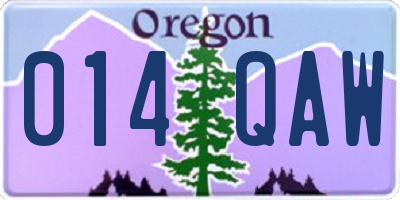 OR license plate 014QAW