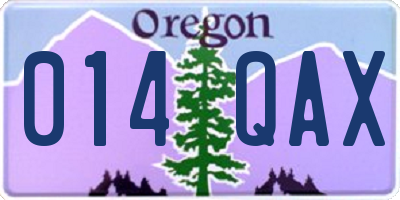 OR license plate 014QAX