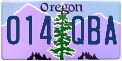 OR license plate 014QBA