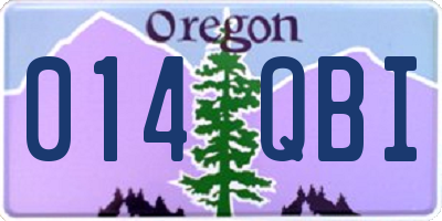 OR license plate 014QBI