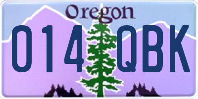 OR license plate 014QBK