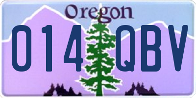 OR license plate 014QBV