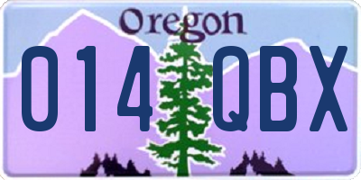 OR license plate 014QBX