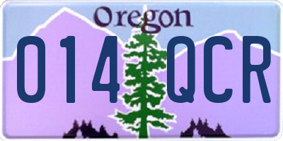 OR license plate 014QCR