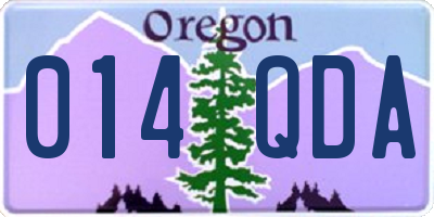 OR license plate 014QDA