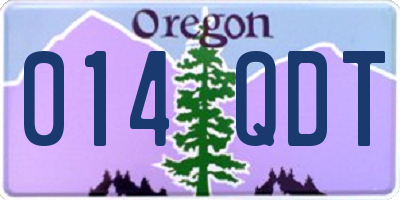OR license plate 014QDT