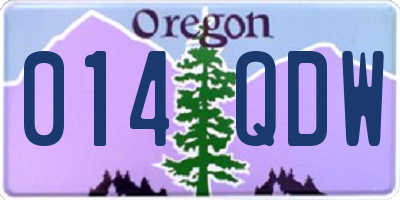OR license plate 014QDW