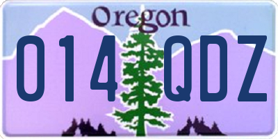 OR license plate 014QDZ