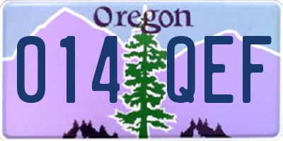 OR license plate 014QEF