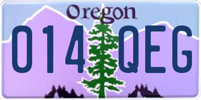 OR license plate 014QEG