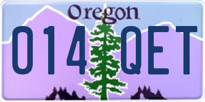 OR license plate 014QET