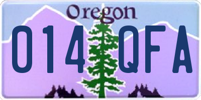 OR license plate 014QFA