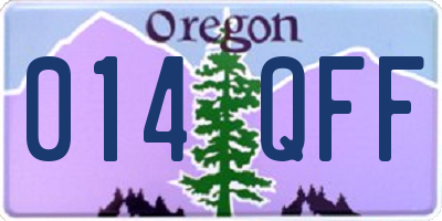 OR license plate 014QFF