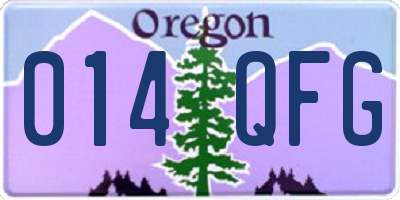 OR license plate 014QFG