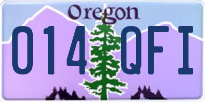 OR license plate 014QFI