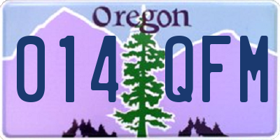 OR license plate 014QFM