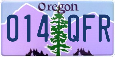 OR license plate 014QFR