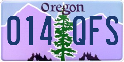 OR license plate 014QFS