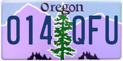 OR license plate 014QFU